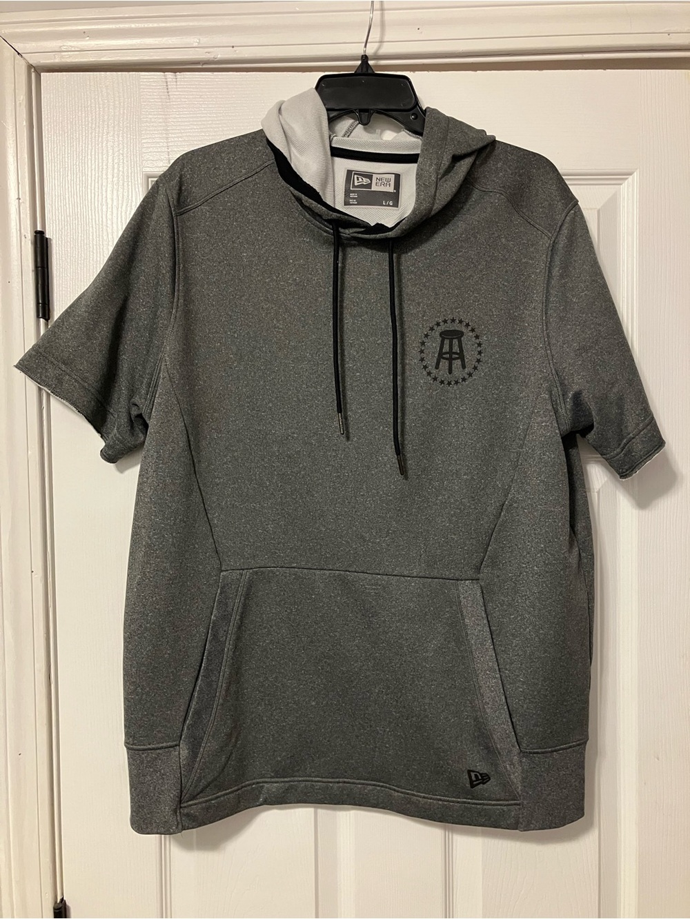 New Era Barstool Sports Short Sleeve Hoodie Gray Mens Size Large
